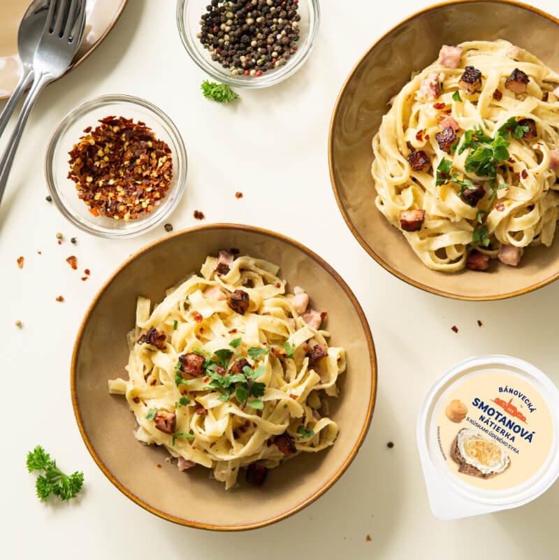 Cestoviny s natierkou